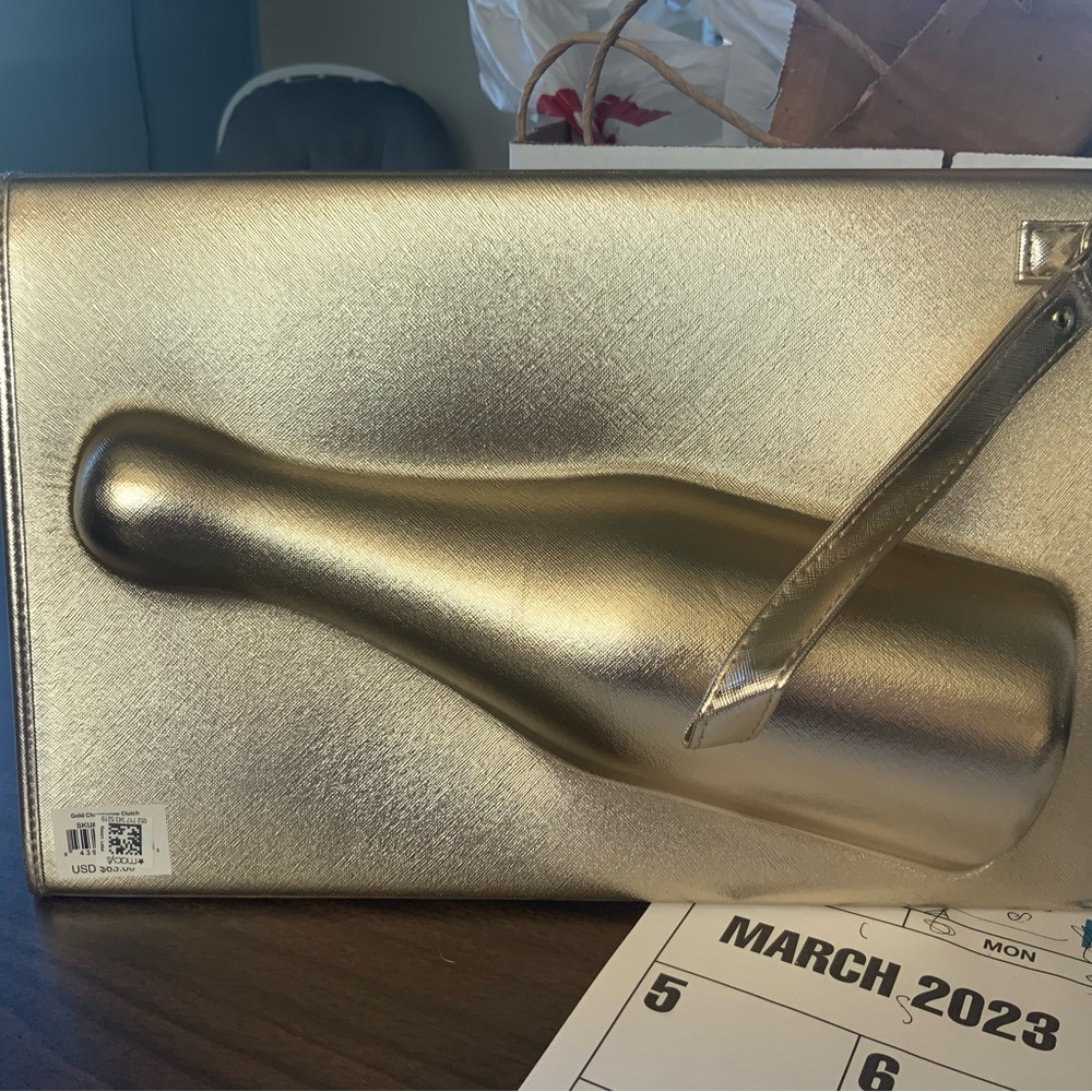 Champagne Clutch with Wrist Strap